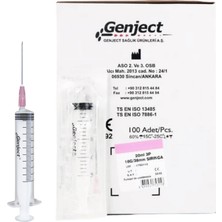 Genject - 20 ml 3parça Pembe Iğneli Enjektör Veteriner - 100 Adet