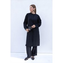 Siyah-Nakış Detaylı Modal Pantolonlu Takım