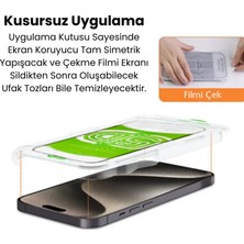 iPhone 16 Pro Max Uyumlu Kolay Uygulama Aparatlı Tam Kapatan Cam Ekran Koruyucu