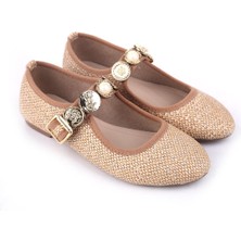 Papuç Sepeti 4709 Rahat Taban Broş Detaylı Kadın Babet Ayakkabı