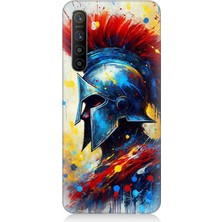 Teknomeg Realme Xt Uyumlu Kızıl Miğferli Savaşçı  Desenli Silikon Kılıf