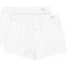 Katia & Bony 2'li Paket Basic Modal Loose Fit Erkek Boxer Beyaz/Beyaz