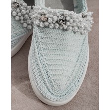 Buz Mavisi Incili Kadın Espadril