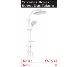 Gms Yuvarlak Beyaz Robot Duş Takımı