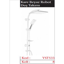 Gms Kare Beyaz Robot Duş Takımı