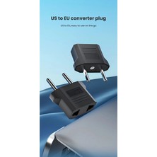 Derwell 2 Adet 2 Pin Ab 2 Yuvarlak Pin Priz Girişi Ab Tak Adaptörü Ac 110V-250V 10A Seyahat Fişi Dönüştürücü Güç Adaptörleri 220V Fiş Çevirici Siyah Priz