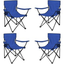 Teknotrust 4'lü Katlanır Kamp ve Piknik Sandalyesi, Lacivert, Taşıma Çantalı
