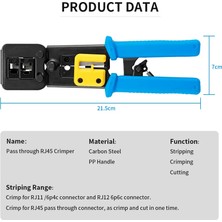 Yeni Nesil RJ45 Pense EZRJ45 Sıkma Pensesi RJ11 RJ12 RJ45 Ethernet Konektörü Sıkma Kesme Pensesi  Çok Fonksiyonlu Network Pensesi