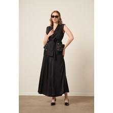 Garmi Kadın File Detay Takım Siyah