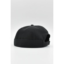 Siyah Keten Yazlık Cap Docker Şapka