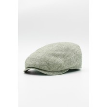 Erkek Keten Premium Açık Yeşil Şapka Yazlık Flat Cap Kasket