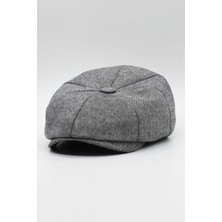 Erkek Newsboy Kep 100% Pamuk Gatsby Ivy Kasket Siyah