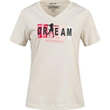 2AS Alone Baskılı V Yaka Kadın T-Shirt 404