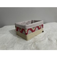 Teknotrust Dalga Desenli Pembe ve Su Yeşili Makyaj ve Düzenleme Sepeti