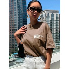 Kadın / Kız Cherısh Tıme Effect Baskılı Oversize Salaş T-Shirt Boyfriend