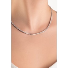 Euphoria 18 Ayar Beyaz Altın Kaplama Gümüş Su Yolu Kolye