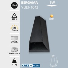 Dekoratif Aplik 6W 3200K Gün Işığı IP44 Noas Bergama YL83-1042