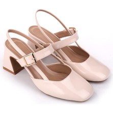 Papuç Sepeti 3004 Kadın 6 cm Topuklu Rugan Ayakkabı