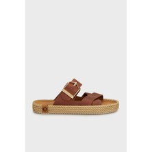 Bohonomad Sevilla Deri Logolu Çapraz Bantlı Tokalı Terlik Bayan Terlik SEV12