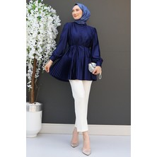 Altı Piliseli Gömlek Lacivert