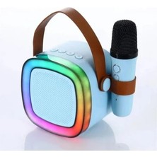 KABLOSUZ  BLUETOOTH İLE BAĞLANABİLİR HOPARLÖR AUX GİRİŞLİ TYP-C İLE ŞARJ OLAN USB İLE BİLGİSAYARA BAĞLANABİLEN  VE  5 SES EFEKTLİ RGB IŞIKLI KARAOKE MİKROFON SETİ 