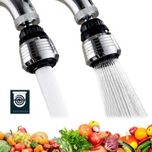 Krom 2 Fonksiyonlu Mutfak Lavabo Başlığı 360° Döner Su Tasarruflu Musluk Ucu Aparatı