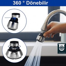Krom 2 Fonksiyonlu Mutfak Lavabo Başlığı 360° Döner Su Tasarruflu Musluk Ucu Aparatı