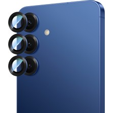 Case World Galaxy S25 Plus Uyumlu Alloy Serisi Oleofobik Anti Reflective Kamera Lens Koruyucu Mavi