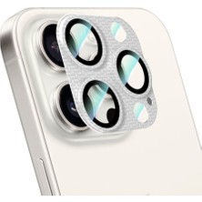 Case World iPhone 16 Pro Karbon Fiber Serisi Anti Reflective Full Kamera Lens Koruyucu Gümüş
