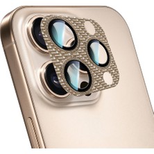 Case World iPhone 16 Pro Max Karbon Fiber Serisi Anti Reflective Full Kamera Lens Koruyucu Gold