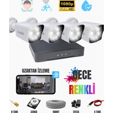 Exitcam 4'lü Ahd Kamera Seti 1080P Fullhd Gece Renkli IP67 + 4ch Dvr + 100M Kablo + HDD