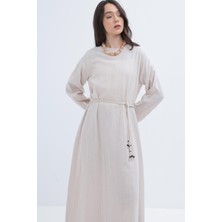 Taş-Kuşaklı Basic Müslin Elbise