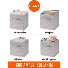 6'lı Desenli Dolap Içi Saklama Kutusu 30X30X30 cm