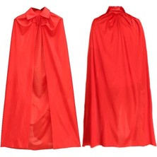 Kırmızı Renk Yakalı Pelerin 120 cm