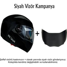 NCR Çene Açılır Kask Ekstra Yedek Siyah Cam