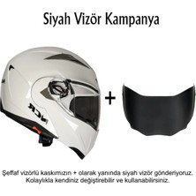 NCR Çene Açılır Kask Ekstra Yedek Siyah Cam