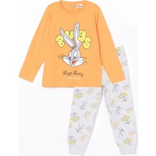 Lcw Kids Turuncu Bugs Bunny Baskılı Erkek Çocuk Pijama Takım