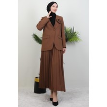 Giza Store Güllü Etekli Takım Açık Kahve