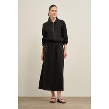 Garmi Kadın Etekli Kesme Tansel Takım Siyah