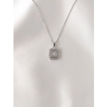 Kadın Paslanmaz Çelik Zirkon Taşlı Baget Kolye