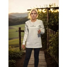 Tex Nova Unisex Bisiklet Yaka Uzun Kollu T-Shirt - Beyaz