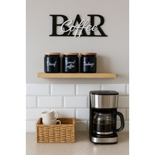 Coffee Bar Yazısı Duvar Dekoru – 3D Baskı Kahve Köşesi Süsü