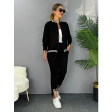 Tex Nova Kadın Iki Iplik Penye Kumaş Fermuar Detaylı Ribanalı Ikili Takım