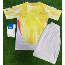 #juventus 2024/2025 Yeni Sezon Deplasman Çocuk Futbol Forması 3 Lü Set (Sarı)