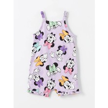 Lcw Baby Lila Kare Yaka Askılı Minnie Mouse Baskılı Kız Bebek Tulum