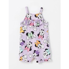 Lcw Baby Lila Kare Yaka Askılı Minnie Mouse Baskılı Kız Bebek Tulum