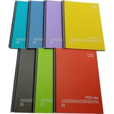 Gıpta Fresco Spiralli Düz Plastik Defter A4 120 Yaprak Kareli (12'li Paket)