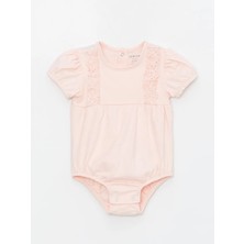 Lcw Baby Pembe Bisiklet Yaka Kısa Kollu Kız Bebek Çıtçıtlı Bodysuit