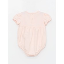 Lcw Baby Pembe Bisiklet Yaka Kısa Kollu Kız Bebek Çıtçıtlı Bodysuit