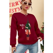 Tex Nova Kadın Uzun Kollu Bisiklet Yaka Desenli Viskon Iki Iplik Bluz